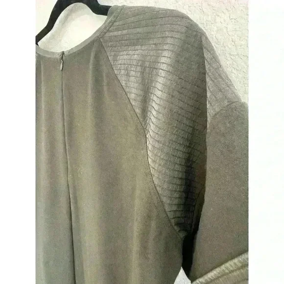 Vince Olive Green Short Sleeve Shift Dress Size Small - Picture 3 of 5